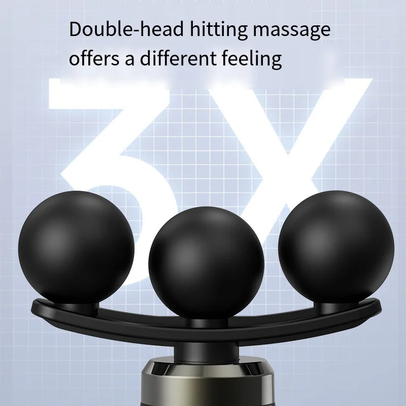 Smart Elektrisk Fascia Gun – Oppladbar Muskelmassasjer med Langt, Bøyd Håndtak