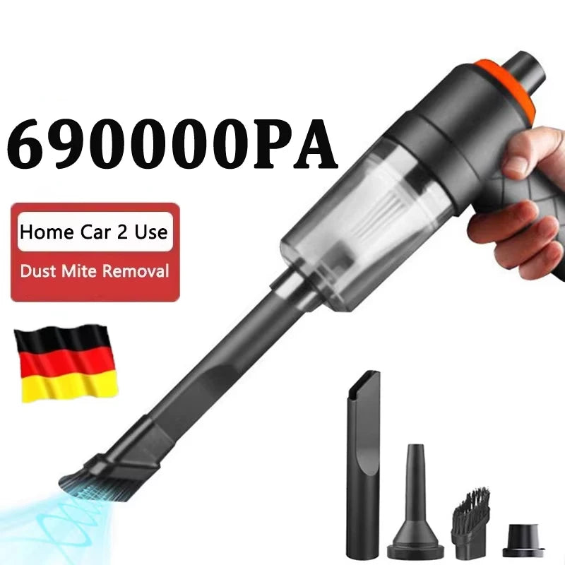 Kraftig Trådløs Bilstøvsuger – 120W, 1200 mAh, Håndholdt